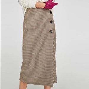 Zara plaid wrap skirt